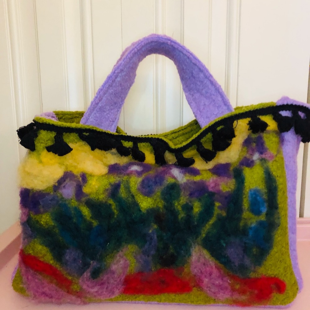 Handmade felted wool handbags Large/ small ,boho, wearable art